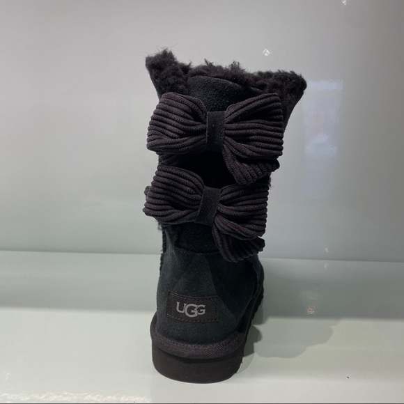 UGG | Bailey Corduroy Bow Boots Black Size 6 NEW - Picture 14 of 16